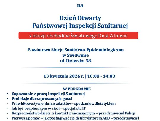 Dzień Otwarty Państwowej Inspekcji Sanitarnej w Świdwinie.