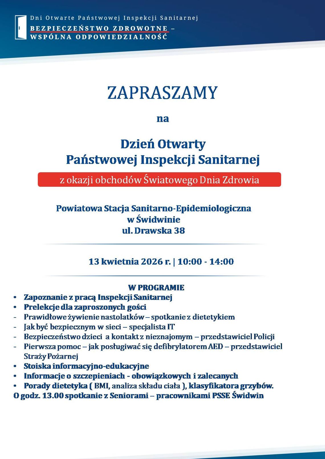 Dzień Otwarty Państwowej Inspekcji Sanitarnej w Świdwinie.