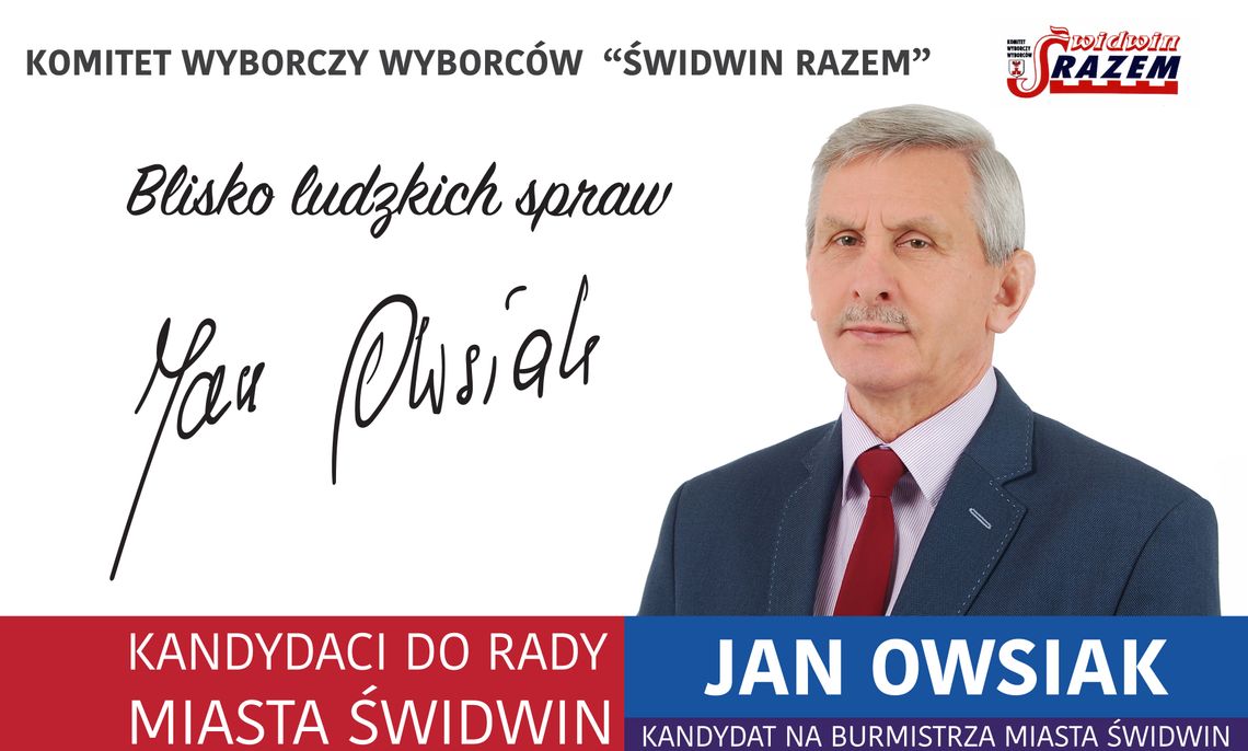 Jan Owsiak kandydatem na burmistrza miasta Świdwin
