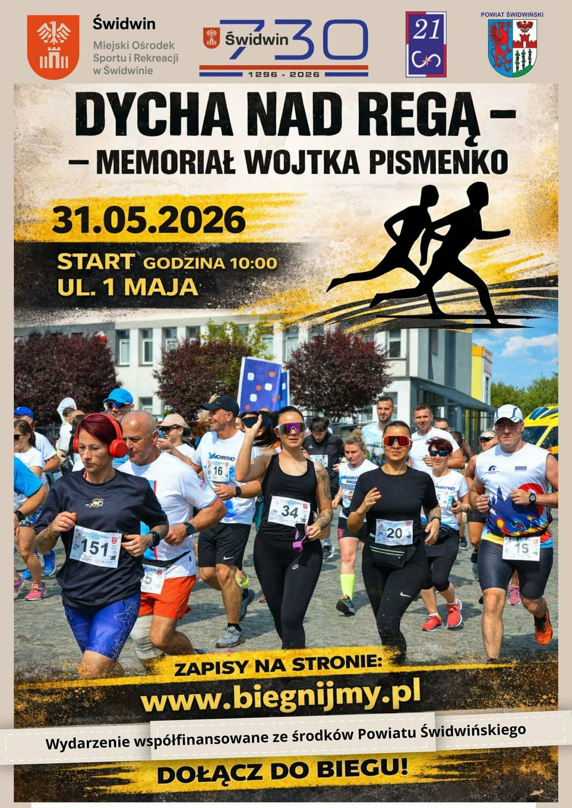 Zapraszamy na XI edycję biegu „DYCHA NAD REGĄ" – Memoriał Wojtka Pismenko